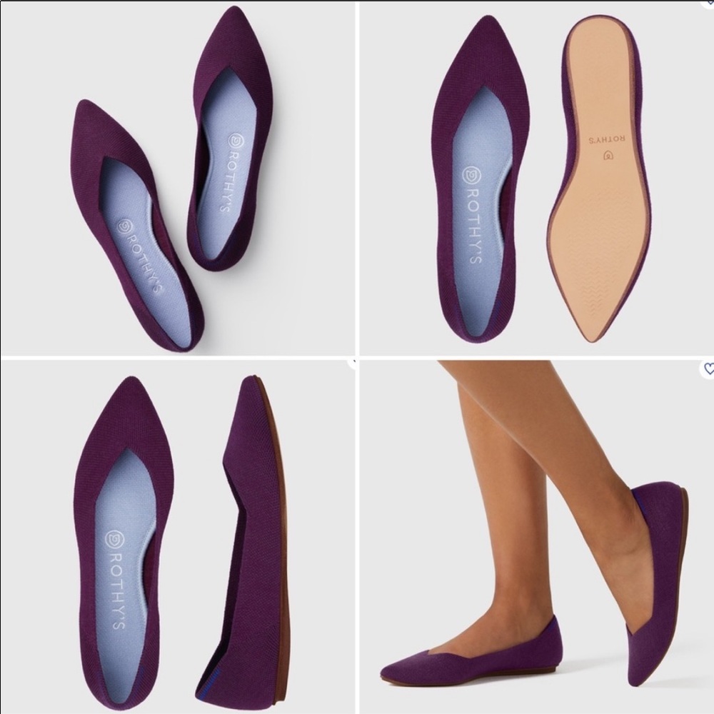Rothy’s Merino Aubergine Flats “The Point”
